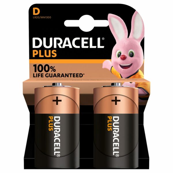 Duracell Plus D LR20 Batteries 2 Pack