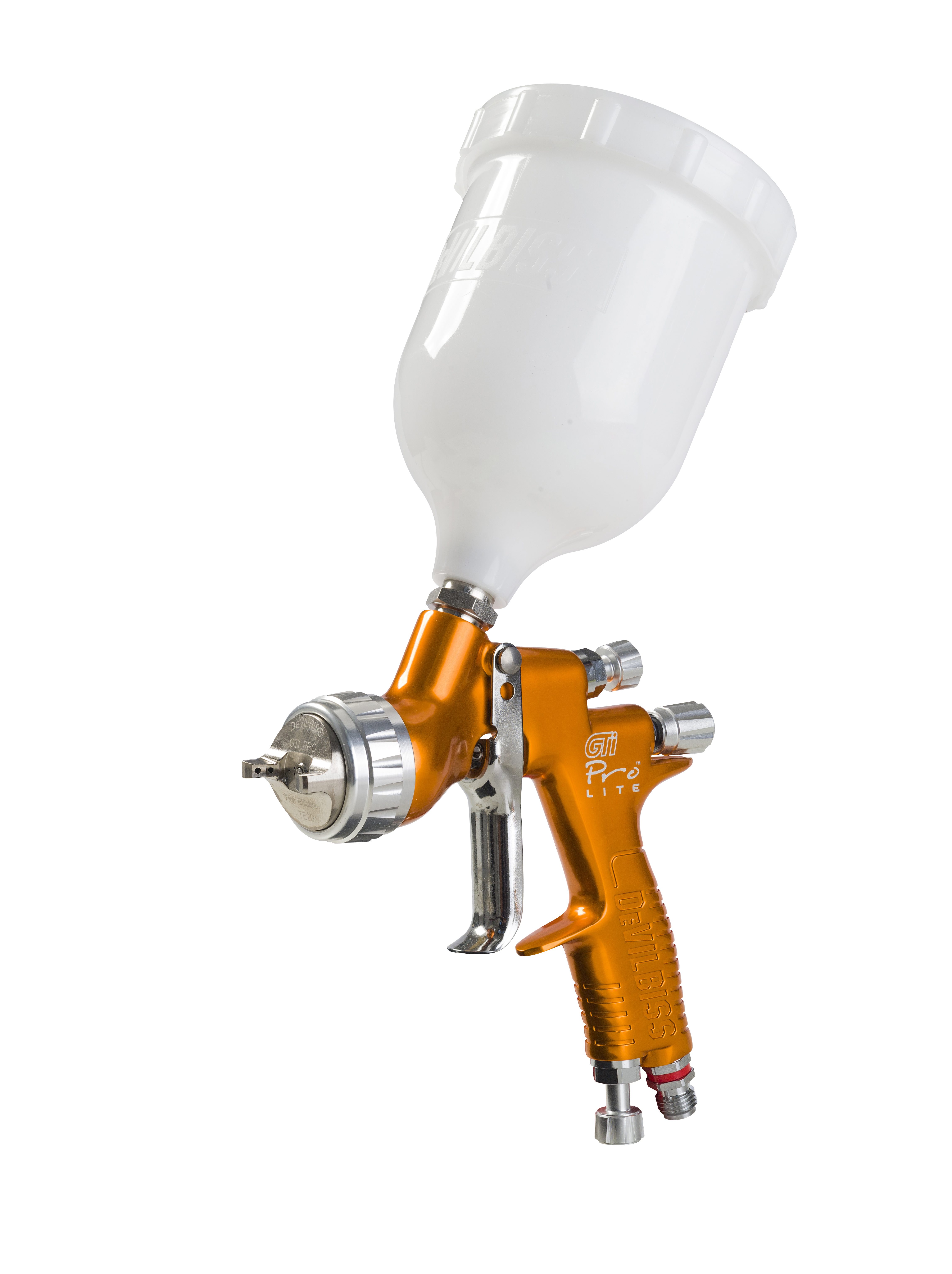 Picture of DeVilbiss GTI Pro Lite spray gun on white background