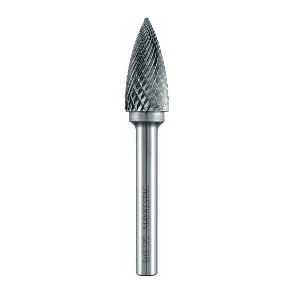 Rotary Carbide Burr 6mm Shank Arc Pointed Tree
