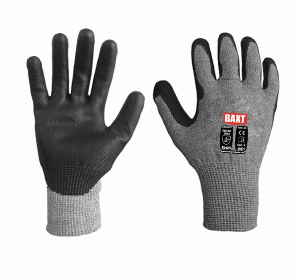 BAXT Cut Level D Black PU Palm Gloves From DTC Tools