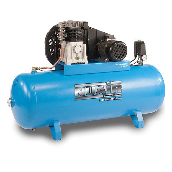 NUAIR 3kW/4Hp Air Compressor - 200Lt Stationary From DTC Tools